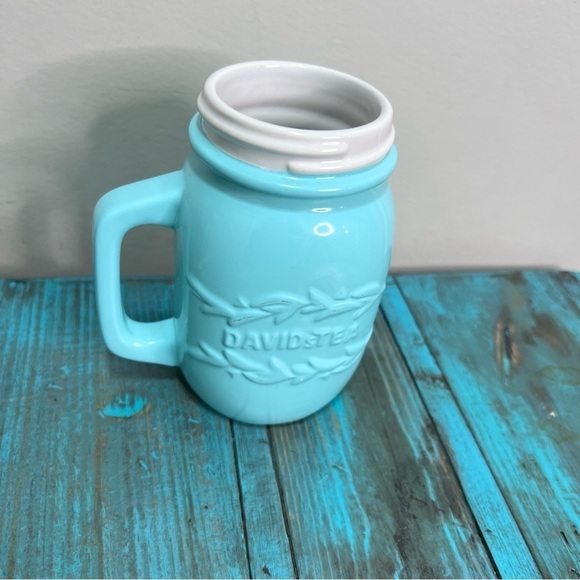 David’s Tea Ceramic Blue Mason Jar Mug - Picture 2 of 7
